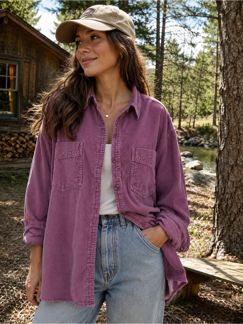 Vintage Cambridge Spirit Corduroy Shirt L Oversized Granola Girl Cabincore